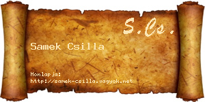 Samek Csilla névjegykártya